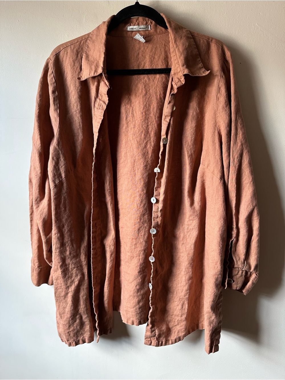 2X Brown Linen Shirt Button Up